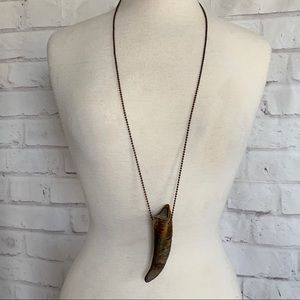 Authentic Horn Tip Pendant Necklace